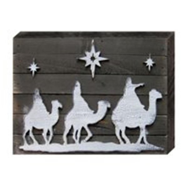 Designocracy Christmas Nativity Art on Board Wall Decor 9885408